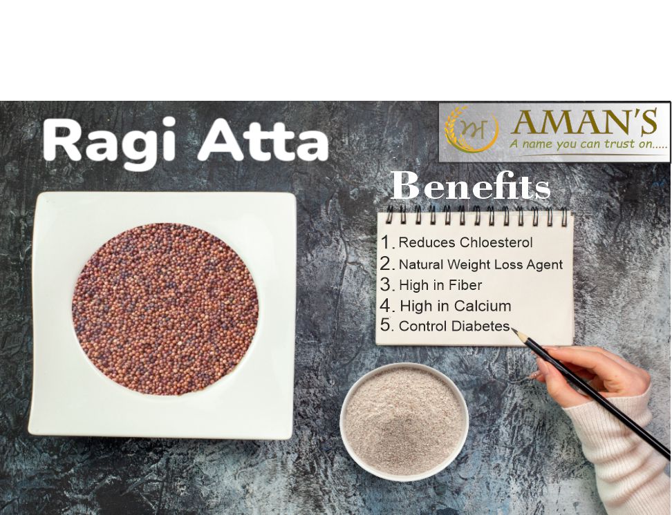 Aman Ragi Flour/ Ragi Atta/ Muddal Atta/ Finger Millet Flour
