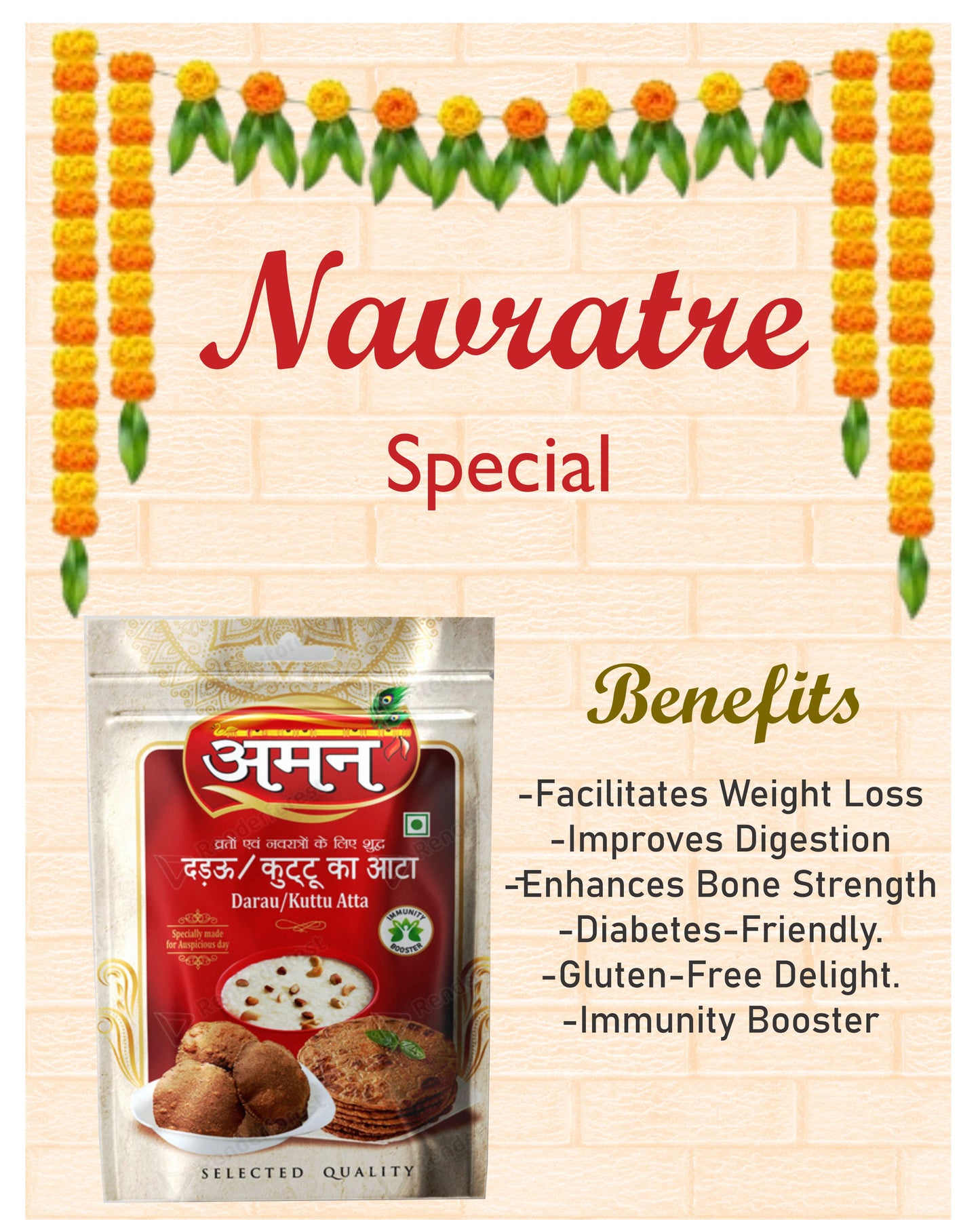 Aman Darau Atta/ Kuttu Atta/ Buckwheat flour / Kuttu Flour