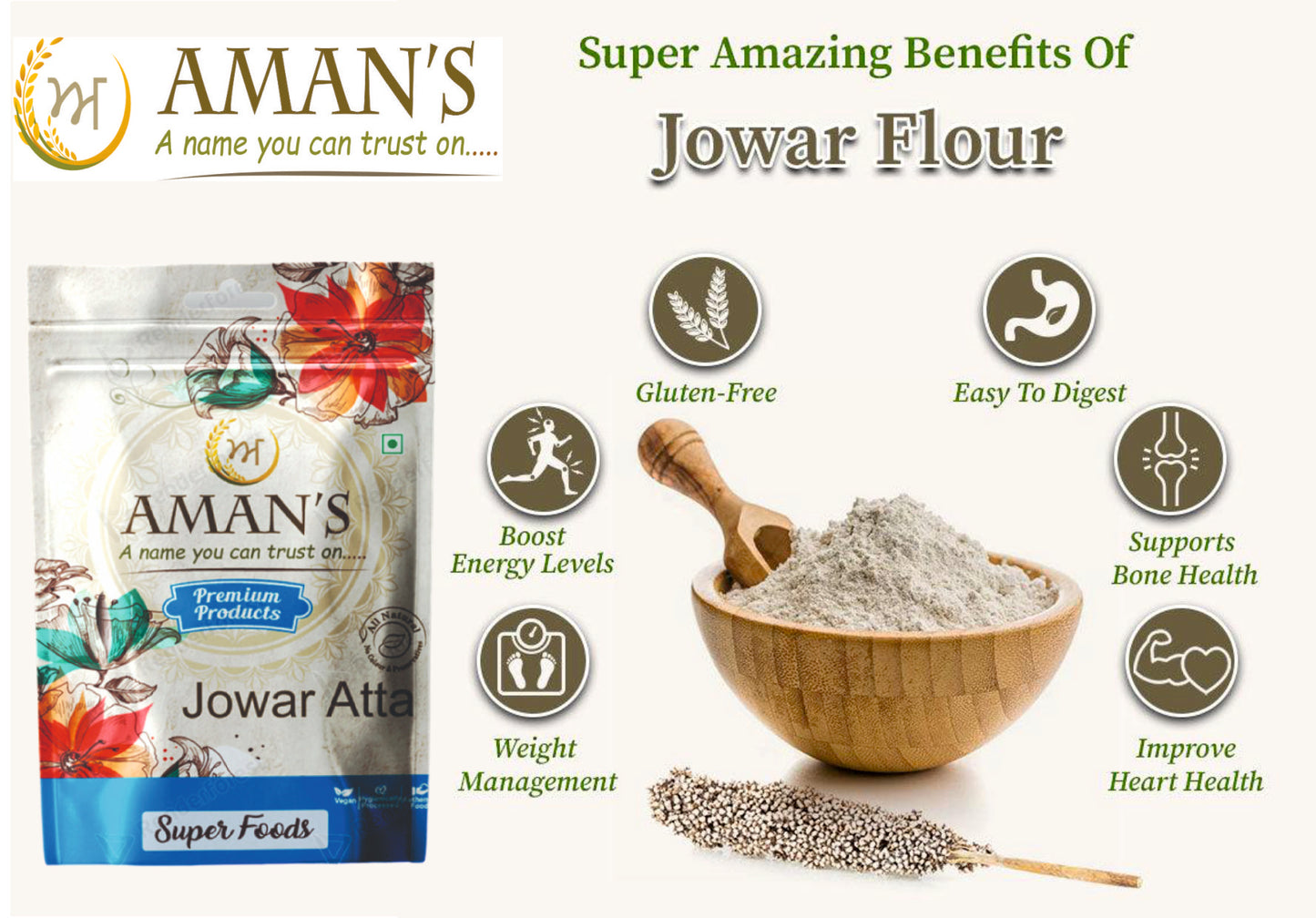 Aman's Jowar Atta/ Sorghum Flour