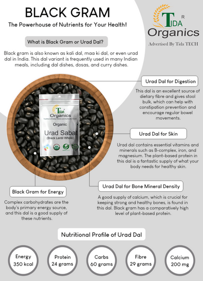 Tida Mah Sabut/Black lentil whole / Urad Sabut /Unpolished